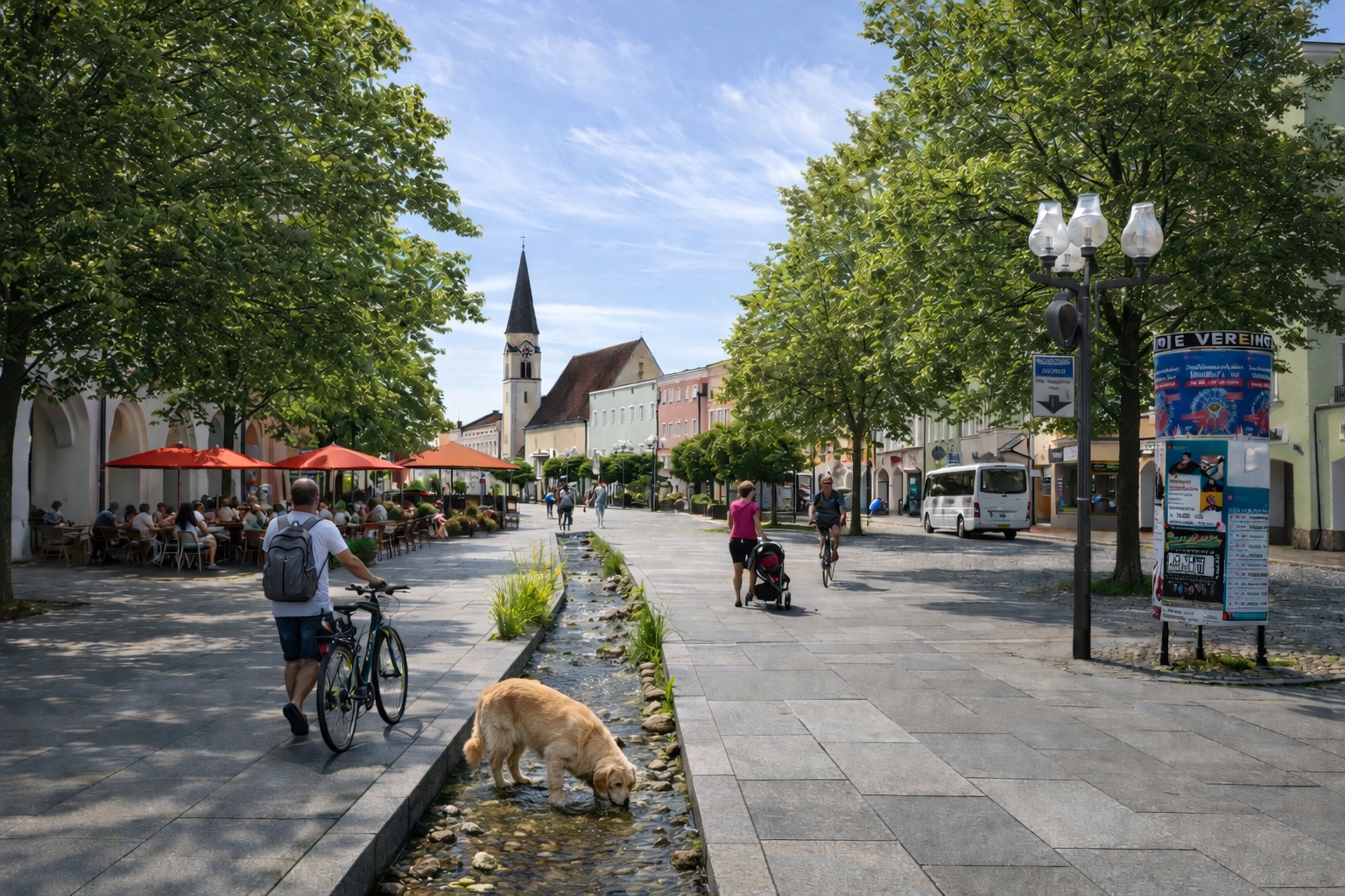 Stadtplatz (KI-modifiziertes Foto)